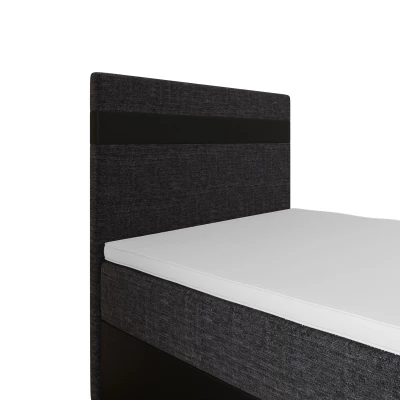 Boxspringová postel 120x200 SISI 1 s úložným prostorem - černá / tmavě šedá