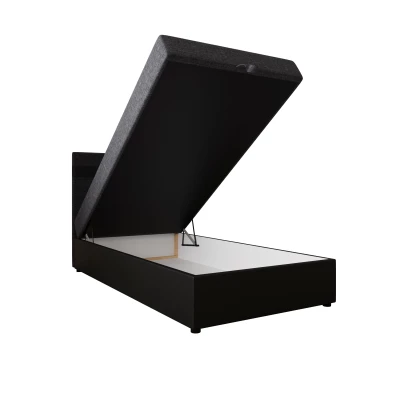 Boxspringová postel 120x200 SISI 1 s úložným prostorem - černá / tmavě šedá
