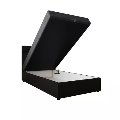 Boxspringová postel 120x200 SISI 1 s úložným prostorem - černá / tmavě šedá