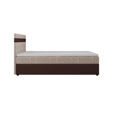 Boxspringová postel 90x200 SISI COMFORT 1 s úložným prostorem - tmavě hnědá / béžová