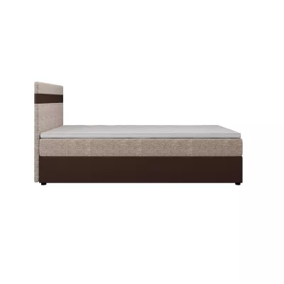 Boxspringová postel 90x200 SISI COMFORT 1 s úložným prostorem - tmavě hnědá / béžová