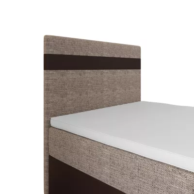 Boxspringová postel 90x200 SISI COMFORT 1 s úložným prostorem - tmavě hnědá / béžová