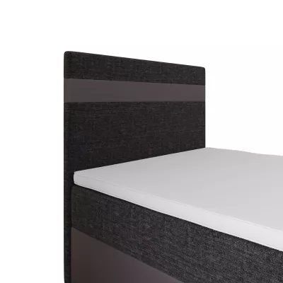 Boxspringová postel 100x200 SISI COMFORT 1 s úložným prostorem - šedá / tmavě šedá