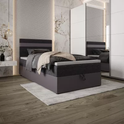 Boxspringová postel 100x200 SISI COMFORT 1 s úložným prostorem - šedá / tmavě šedá