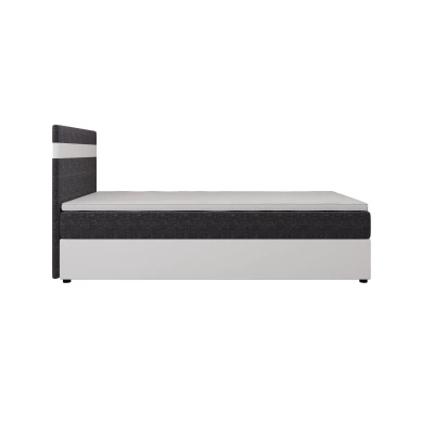 Boxspringová postel 100x200 SISI COMFORT 1 s úložným prostorem - bílá / tmavě šedá