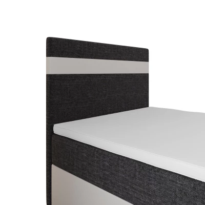 Boxspringová postel 100x200 SISI COMFORT 1 s úložným prostorem - bílá / tmavě šedá