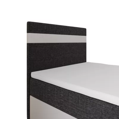Boxspringová postel 100x200 SISI COMFORT 1 s úložným prostorem - bílá / tmavě šedá