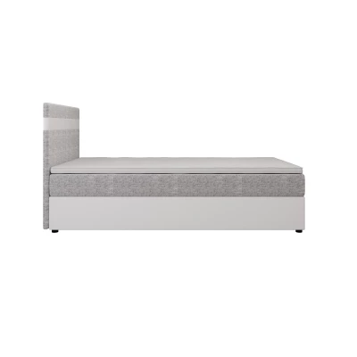 Boxspringová postel 120x200 SISI COMFORT 1 s úložným prostorem - bílá / světle šedá