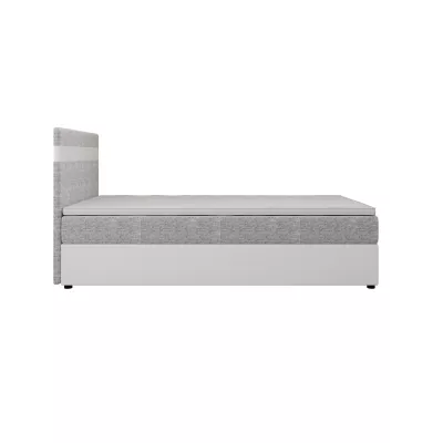 Boxspringová postel 120x200 SISI COMFORT 1 s úložným prostorem - bílá / světle šedá