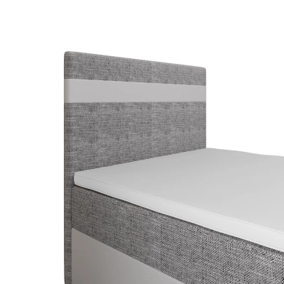 Boxspringová postel 120x200 SISI COMFORT 1 s úložným prostorem - bílá / světle šedá