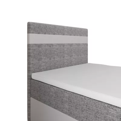 Boxspringová postel 120x200 SISI COMFORT 1 s úložným prostorem - bílá / světle šedá