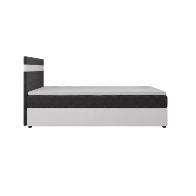 Boxspringová postel 120x200 SISI COMFORT 1 s úložným prostorem - bílá / tmavě šedá