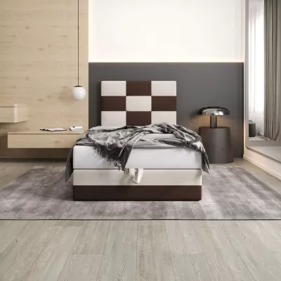 Čalouněná jednolůžková postel 90x200 MARLEN COMFORT 1 - hnědá / béžová