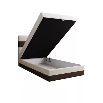 Čalouněná jednolůžková postel 90x200 MARLEN COMFORT 1 - hnědá / béžová