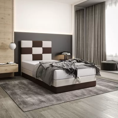 Čalouněná jednolůžková postel 90x200 MARLEN COMFORT 1 - hnědá / béžová
