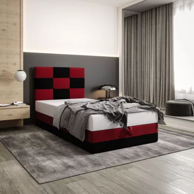 Čalouněná jednolůžková postel 90x200 MARLEN COMFORT 1 - černá / červená