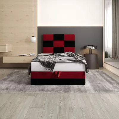 Čalouněná jednolůžková postel 90x200 MARLEN COMFORT 1 - černá / červená
