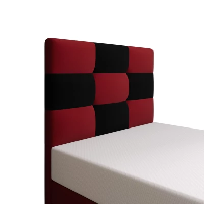 Čalouněná jednolůžková postel 90x200 MARLEN COMFORT 1 - černá / červená