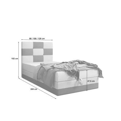 Čalouněná jednolůžková postel 100x200 MARLEN COMFORT 1 - černá / šedá
