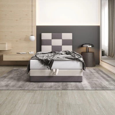 Čalouněná jednolůžková postel 120x200 MARLEN COMFORT 1 - šedá / béžová