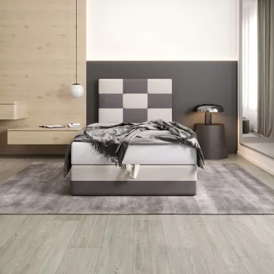 Čalouněná jednolůžková postel 120x200 MARLEN COMFORT 1 - šedá / béžová