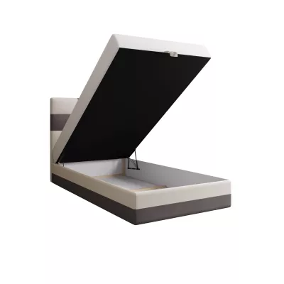 Čalouněná jednolůžková postel 120x200 MARLEN COMFORT 1 - šedá / béžová