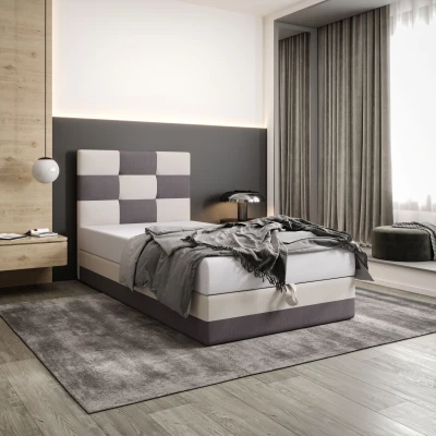 Čalouněná jednolůžková postel 120x200 MARLEN COMFORT 1 - šedá / béžová