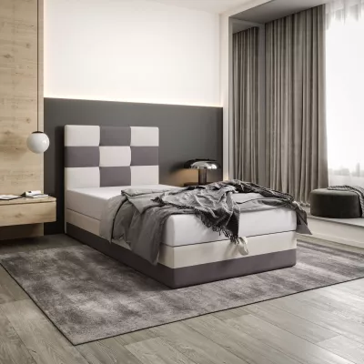 Čalouněná jednolůžková postel 120x200 MARLEN COMFORT 1 - šedá / béžová