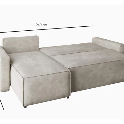 Rohová rozkládací sedačka FADELA - světlá béžová, levý roh