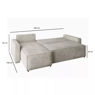 Rohová rozkládací sedačka FADELA - námořnícká modrá, levý roh