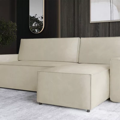 Rohová rozkládací sedačka FADELA - světlá béžová, pravý roh