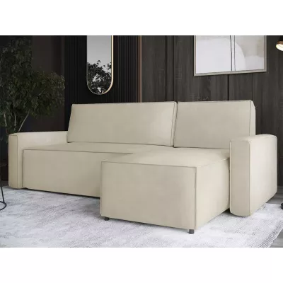 Rohová rozkládací sedačka FADELA - světlá béžová, pravý roh