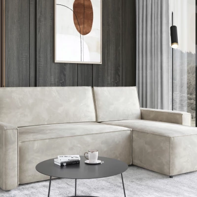 Rohová rozkládací sedačka FADELA - světlá béžová, pravý roh