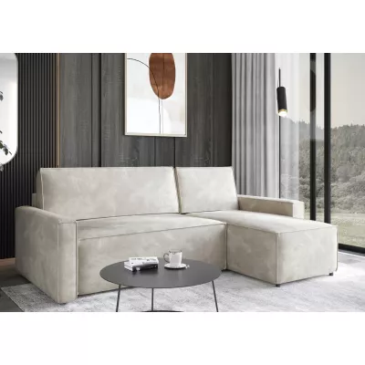 Rohová rozkládací sedačka FADELA - světlá béžová, pravý roh