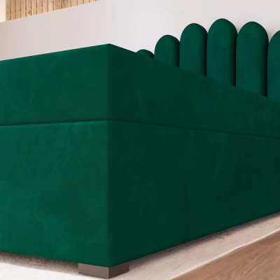 Boxspringová manželská postel 140x200 SALIMA - lahvově zelená