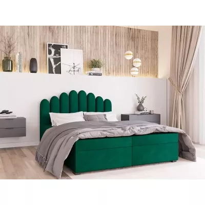 Boxspringová manželská postel 140x200 SALIMA - lahvově zelená