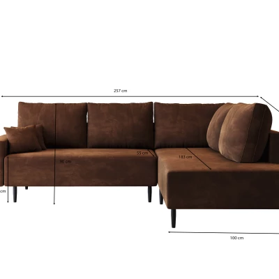 Sedací souprava s úložným prostorem ZAHIRA - béžová, pravý roh