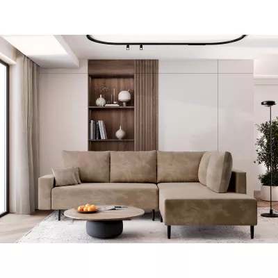 Sedací souprava s úložným prostorem ZAHIRA - khaki, pravý roh