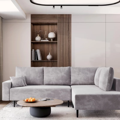 Sedací souprava s úložným prostorem ZAHIRA - šedá, pravý roh