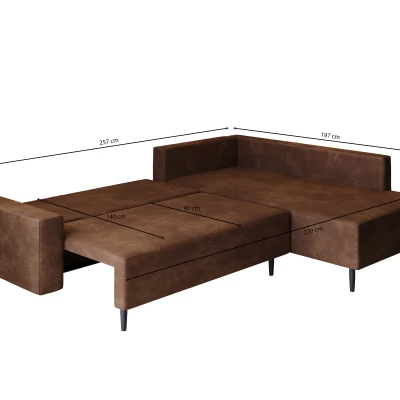 Sedací souprava s úložným prostorem ZAHIRA - olivová, pravý roh