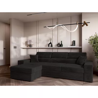 Rohová sedací souprava AMIRA - černá, levý roh