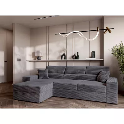 Rohová sedací souprava AMIRA - šedá, levý roh