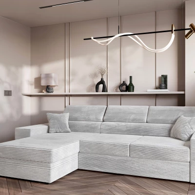 Rohová sedací souprava AMIRA - popelavá, levý roh