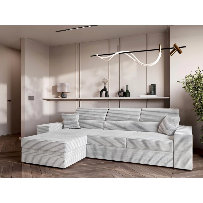 Rohová sedací souprava AMIRA - popelavá, levý roh