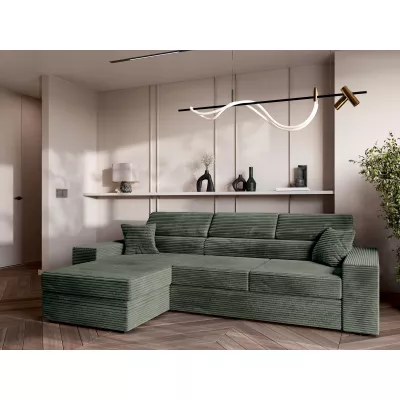 Rohová sedací souprava AMIRA - olivová, levý roh