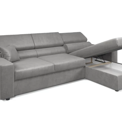 Rohová sedací souprava AMIRA - světle popelavá, pravý roh
