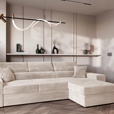 Rohová sedací souprava AMIRA - světle popelavá, pravý roh