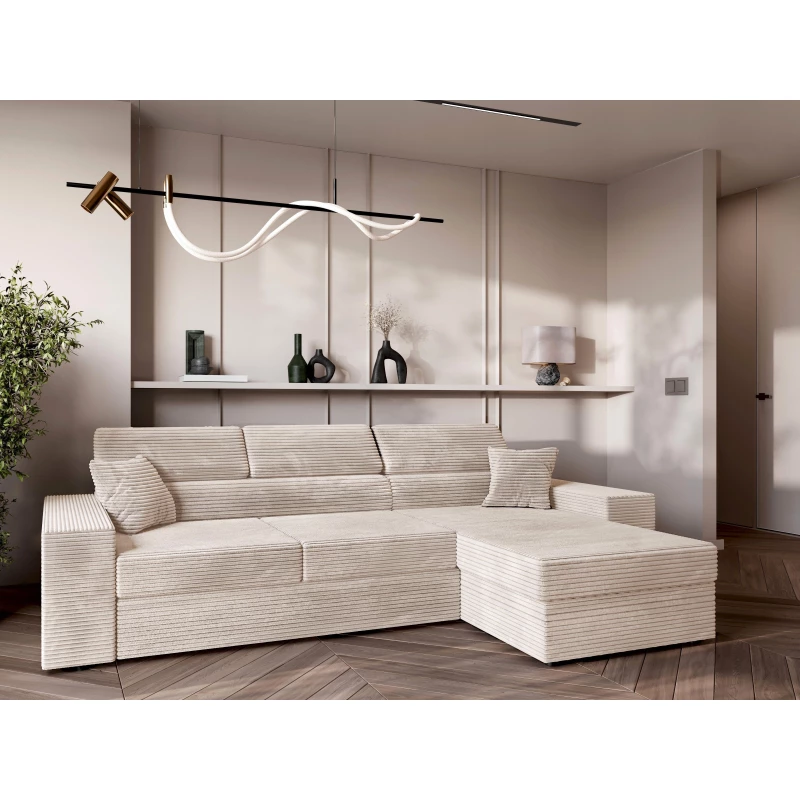 Rohová sedací souprava AMIRA - světle popelavá, pravý roh