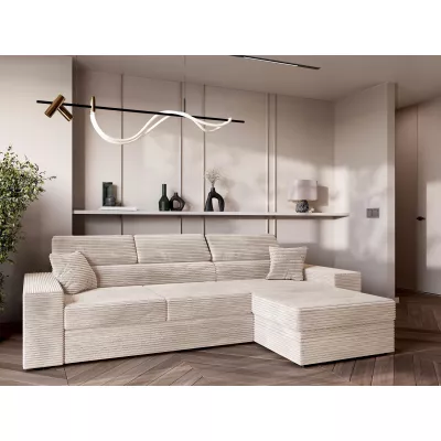 Rohová sedací souprava AMIRA - světle popelavá, pravý roh
