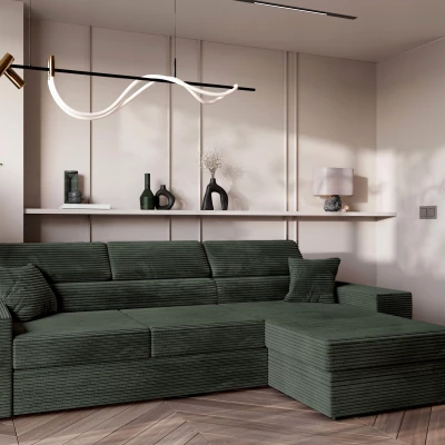 Rohová sedací souprava AMIRA - zelená, pravý roh